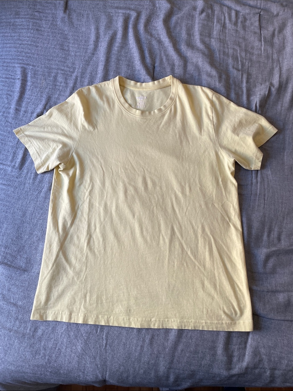 Men's Lightweight 100% Cotton Crew Neck T-Shirt - Pale Yellow